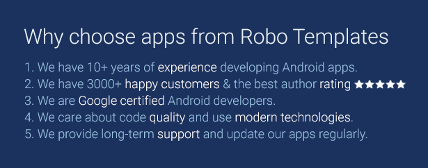 Why choose apps from Robo Templates